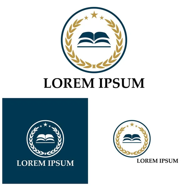 Modelo Design Logotipo Escola Curso Academia Universitária —  Vetores de Stock