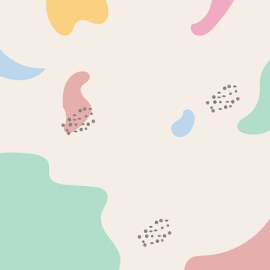 Soyut arkaplan. Elle çizilmiş çeşitli şekiller ve karalama nesneleri. Modern trend vektör çizimi. Her arka plan izole edilmiş. pastel renkler