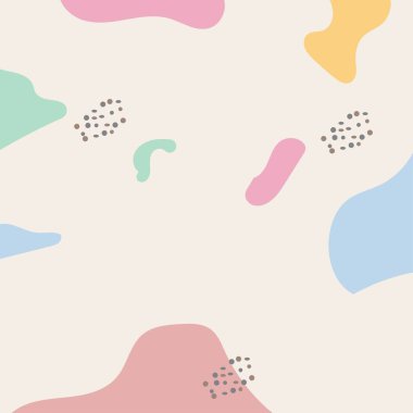 Soyut arkaplan. Elle çizilmiş çeşitli şekiller ve karalama nesneleri. Modern trend vektör çizimi. Her arka plan izole edilmiş. pastel renkler