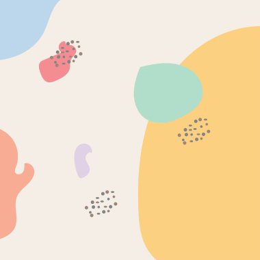 Soyut arkaplan. Elle çizilmiş çeşitli şekiller ve karalama nesneleri. Modern trend vektör çizimi. Her arka plan izole edilmiş. pastel renkler