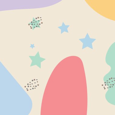 Soyut arkaplan. Elle çizilmiş çeşitli şekiller ve karalama nesneleri. Modern trend vektör çizimi. Her arka plan izole edilmiş. pastel renkler