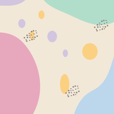 Soyut arkaplan. Elle çizilmiş çeşitli şekiller ve karalama nesneleri. Modern trend vektör çizimi. Her arka plan izole edilmiş. pastel renkler