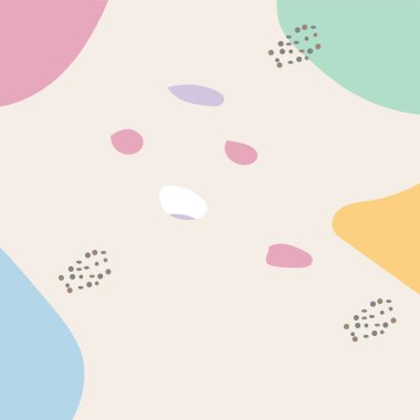 Soyut arkaplan. Elle çizilmiş çeşitli şekiller ve karalama nesneleri. Modern trend vektör çizimi. Her arka plan izole edilmiş. pastel renkler