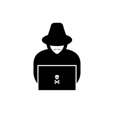 Hacker simgesi logo vektör arkaplanı 