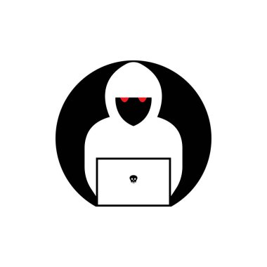 Hacker simgesi logo vektör arkaplanı 
