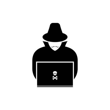 Hacker simgesi logo vektör arkaplanı 