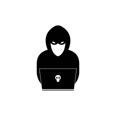 Hacker simgesi logo vektör arkaplanı 