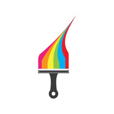 renkli ev boyama hizmeti vektör simge logo tasarım şablonu