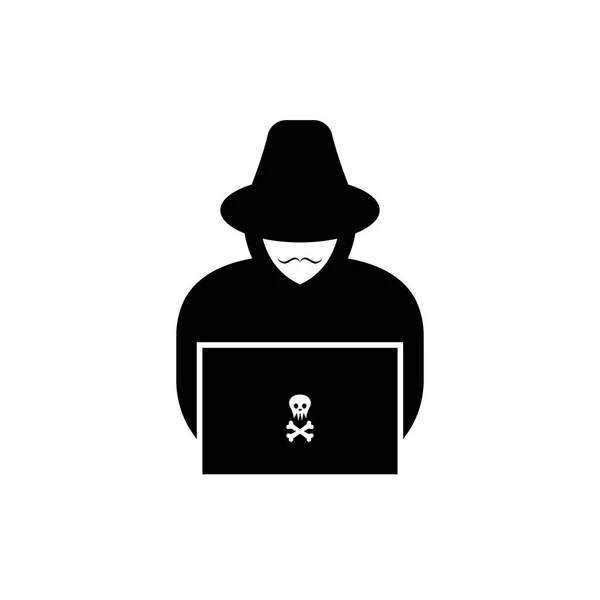 Hacker Icône Logo Vecteur Arrière Plan — Image vectorielle