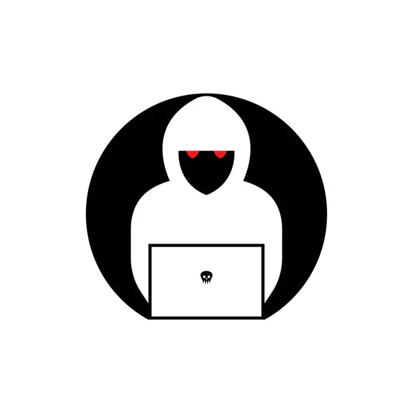 Hacker Icono Logo Vector Fondo — Archivo Imágenes Vectoriales