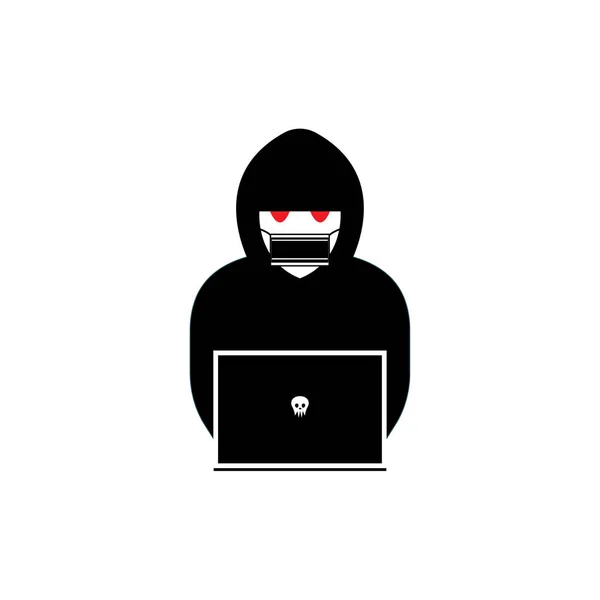 Hacker Icono Logo Vector Fondo — Vector de stock
