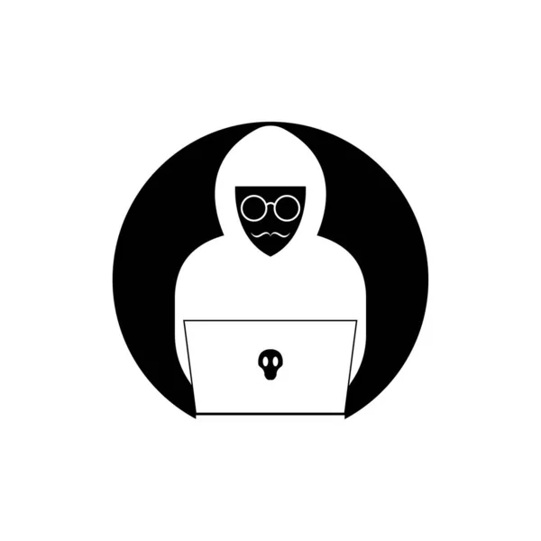 Hacker Icono Logo Vector Fondo — Archivo Imágenes Vectoriales