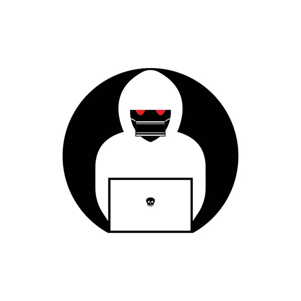 Hacker Icono Logo Vector Fondo — Vector de stock