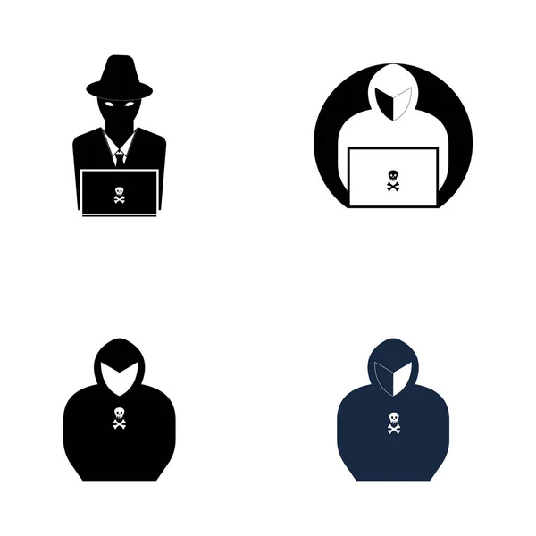 Hacker Icona Logo Vettore Sfondo — Vettoriale Stock