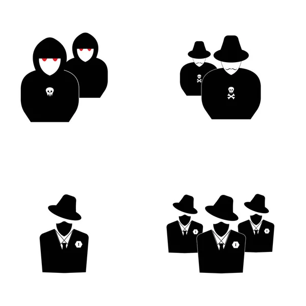 Hacker Icono Logo Vector Fondo — Archivo Imágenes Vectoriales