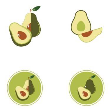Avokado vektör şablonu arkaplan çizimi