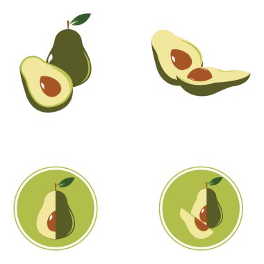 Avokado vektör şablonu arkaplan çizimi
