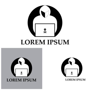 Hacker simgesi logo vektör arkaplanı 