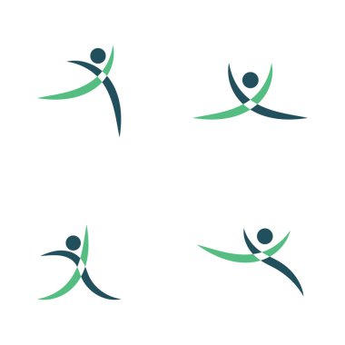 İnsan Sağlıklı Yaşam Logosu şablon vektör simgesi