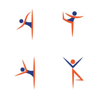 İnsan Sağlıklı Yaşam Logosu şablon vektör simgesi