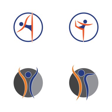 İnsan Sağlıklı Yaşam Logosu şablon vektör simgesi