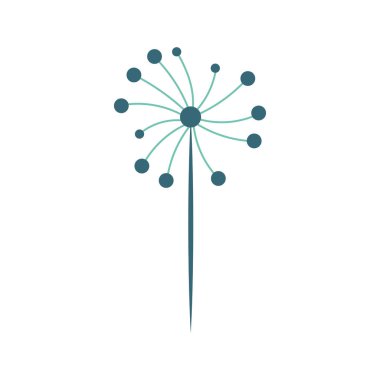 Karahindiba çiçeği logo vektör şablonu simge arkaplanı