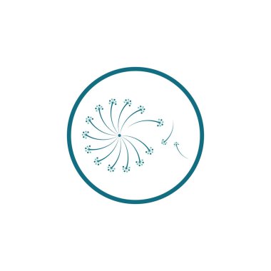 Karahindiba çiçeği logo vektör şablonu simge arkaplanı