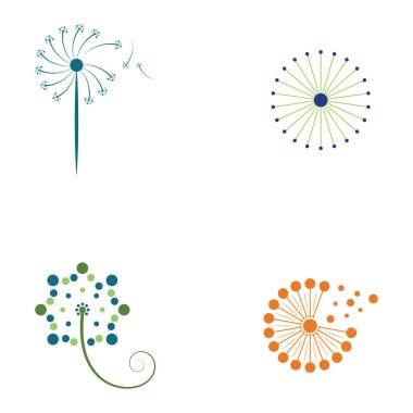 Karahindiba çiçeği logo vektör şablonu simge arkaplanı