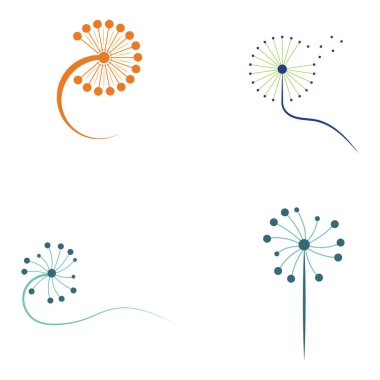 Karahindiba çiçeği logo vektör şablonu simge arkaplanı