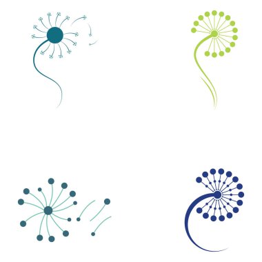 Karahindiba çiçeği logo vektör şablonu simge arkaplanı