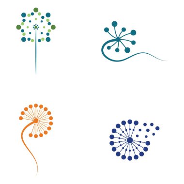 Karahindiba çiçeği logo vektör şablonu simge arkaplanı