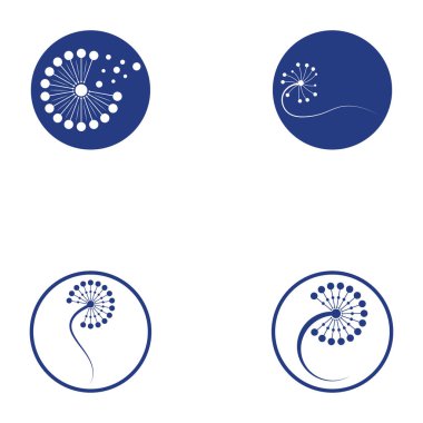 Karahindiba çiçeği logo vektör şablonu simge arkaplanı