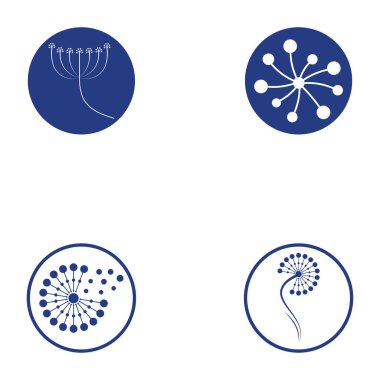 Karahindiba çiçeği logo vektör şablonu simge arkaplanı