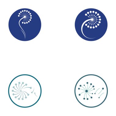 Karahindiba çiçeği logo vektör şablonu simge arkaplanı