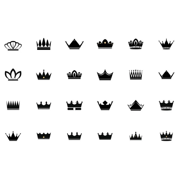 Set Crown Icons Collection Crown Awards Winners Champions Leadership Vector — Stock Vector