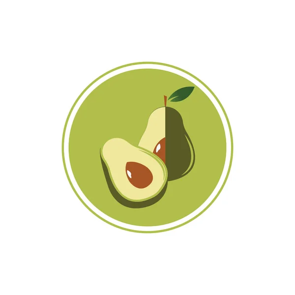 Avocado Vector Pictogram Template Achtergrond Illustratie — Stockvector