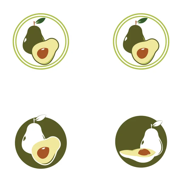 Avocado Vector Pictogram Template Achtergrond Illustratie — Stockvector