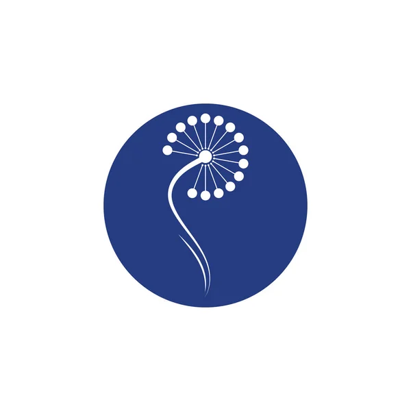 タンポポの花のロゴベクトルテンプレートアイコンの背景 — ストックベクタ