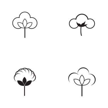Cotton Logo Şablonu vektör sembolü doğa