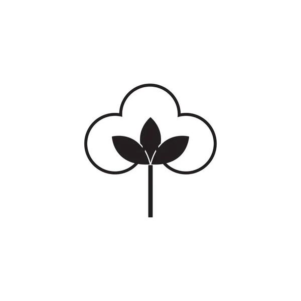 Logo Cotone Modello Vettoriale Simbolo Natura — Vettoriale Stock