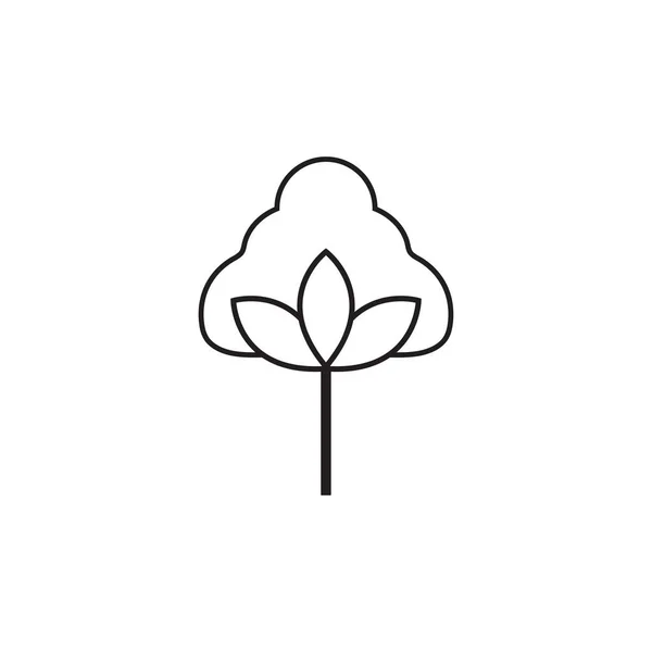 Logo Cotone Modello Vettoriale Simbolo Natura — Vettoriale Stock