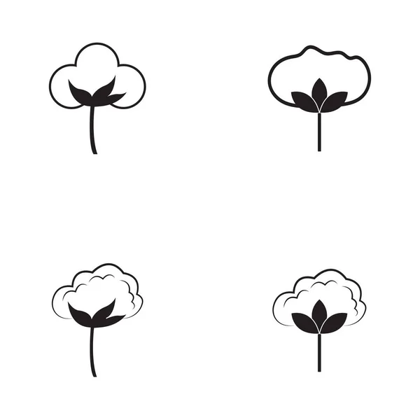 Cotton Logo Templat Vektor Simbol Alam - Stok Vektor