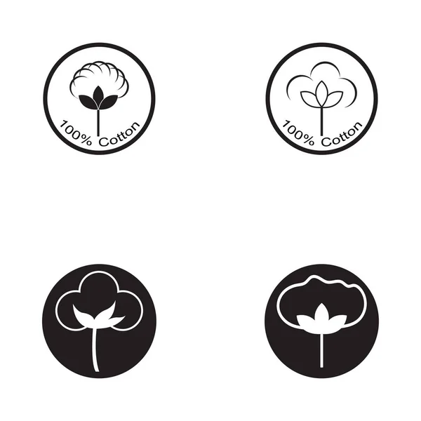 Katoen Logo Template Vector Symbool Natuur — Stockvector
