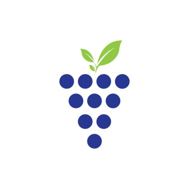 Üzüm logo şablonu vektör illüstrasyon tasarımı