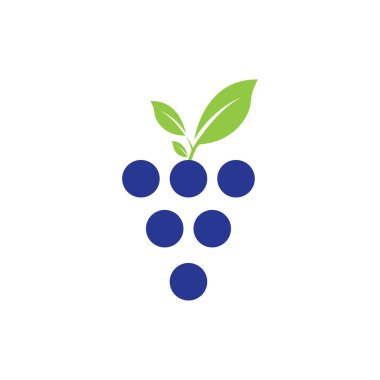 Üzüm logo şablonu vektör illüstrasyon tasarımı