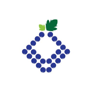 Üzüm logo şablonu vektör illüstrasyon tasarımı