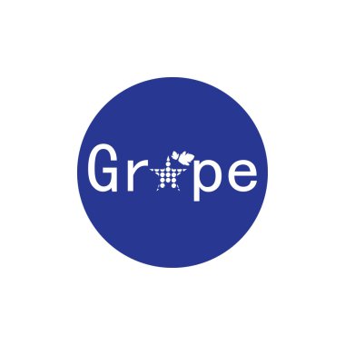 Üzüm logo şablonu vektör illüstrasyon tasarımı