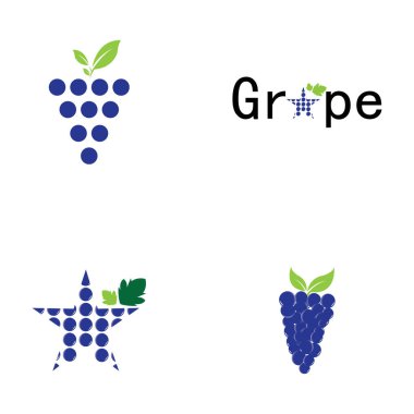 Üzüm logo şablonu vektör illüstrasyon tasarımı