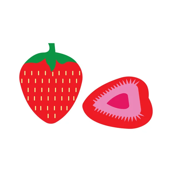 Erdbeere Lustig Und Niedlich Logo Vektor Symbol Hintergrund Vorlage Illustration — Stockvektor
