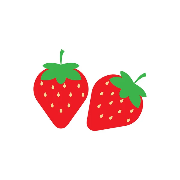 Erdbeere Lustig Und Niedlich Logo Vektor Symbol Hintergrund Vorlage Illustration — Stockvektor